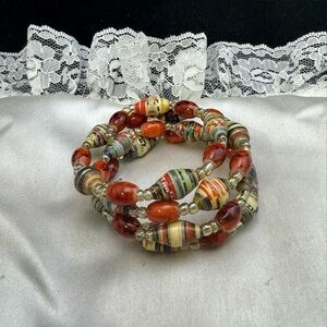 ORANGE AND BLUE WRAP BRACELET